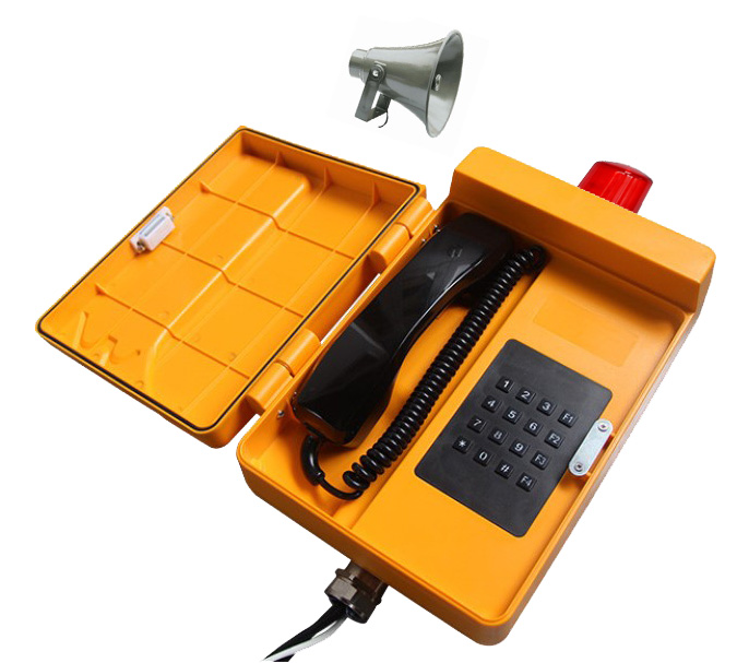 КАДАММ ТЛ3805-С (TALK-3805-L) — всепогодный IP-телефонный аппарат с рупором и сигнальным маяком, питание 220 В, IP65