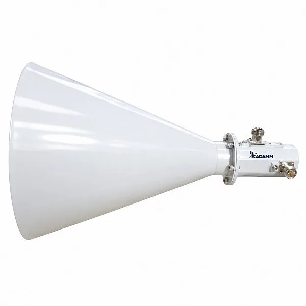 KADAMM APWD4971205 — рупорная антенна Wi-Fi 4900–7125 МГц, 20,5 дБи, 20°/17°/15°, 2 порта
