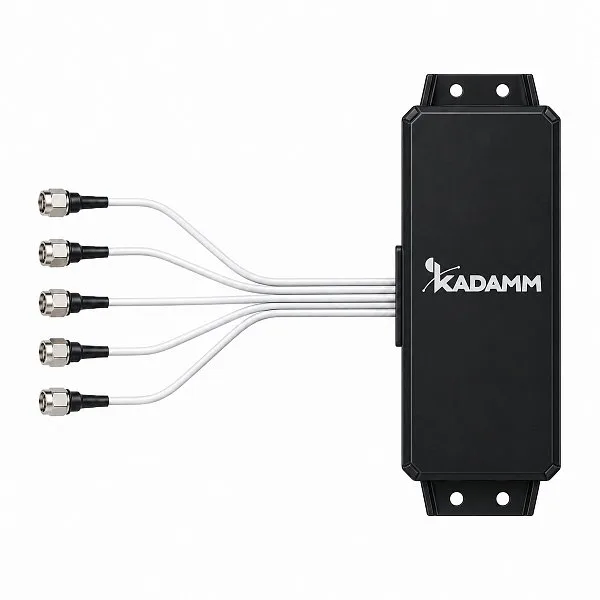 KADAMM GNSS-L15-5G4-1 — комбинированная антенна ГНСС L1/L5 + 4G/5G MIMO 4×4 600–5000 МГц, IP65