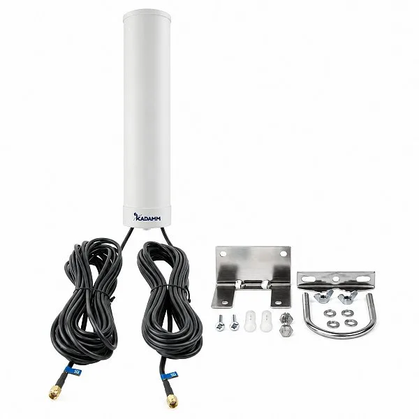 KADAMM AOU-617/2690-4-2P — всенаправленная антенна 4G/5G MIMO 2×2, 617–2690 МГц, 1–4 дБи, 2 × SMA