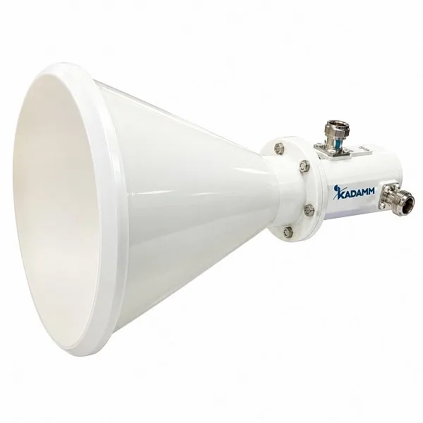 KADAMM APWD497118 — рупорная антенна Wi-Fi 4900–7125 МГц, 18 дБи, 30°/24°/20°, 2 порта
