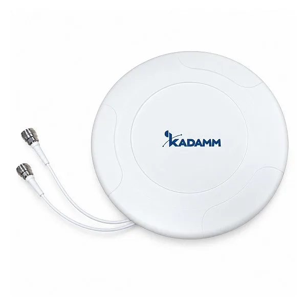 KADAMM I-ATO6-617/6000MH — многодиапазонная потолочная ненаправленная (всенаправленная) антенна 617–960 / 1710–2700 / 3300–4200 / 4900–6000 МГц, 6 дБи, 2 порта
