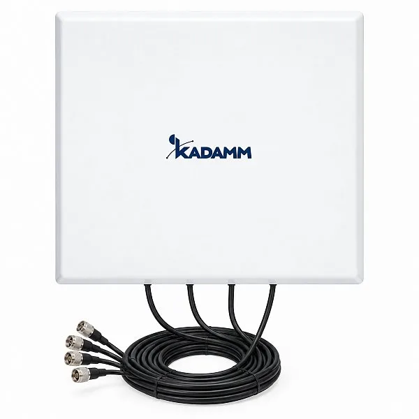 KADAMM O-ATP14-698/3800M4 — наружная направленная панельная антенна 698–960 / 1710–2690 / 3300–3800 МГц, 14 дБи, 60°, 4 порта
