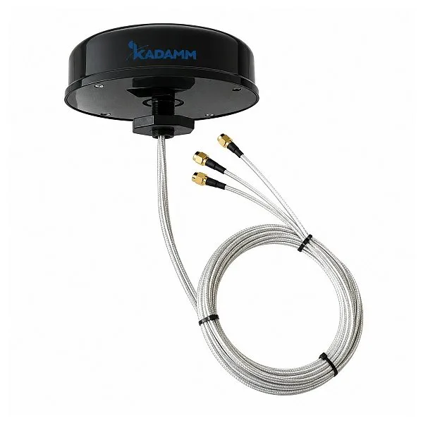 KADAMM GNSS-5G1W1-6 — комбинированная антенна ГНСС + 4G/5G 617–698 / 698–960 / 1562–1612 / 1710–2690 / 2400–2500 / 3300–4200 / 4900–7125 МГц, 2,5–6 дБи, 3 порта (4G/5G + Wi-Fi + ГНСС)