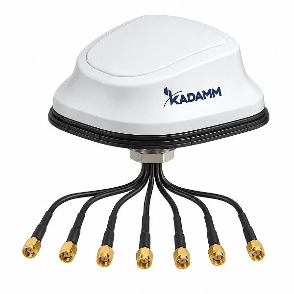 KADAMM GNSS-L125-5G4W2-4 — комбинированная антенна ГНСС L1/L2/L5 + 4G/5G MIMO 4×4 + Wi-Fi MIMO, IP67