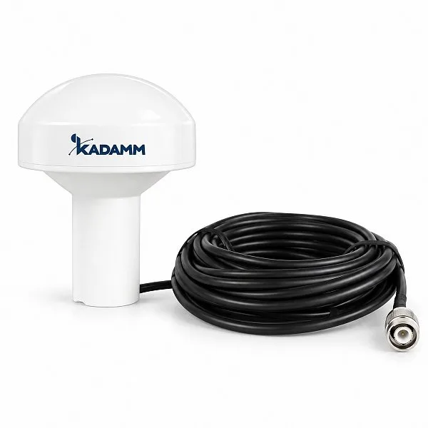 KADAMM GPS-L1-28T — наружные антенны GPS L1 и GPS/BeiDou, МШУ 21,5–28 дБ: с кабелем, морская, купол с TNC и на винт
